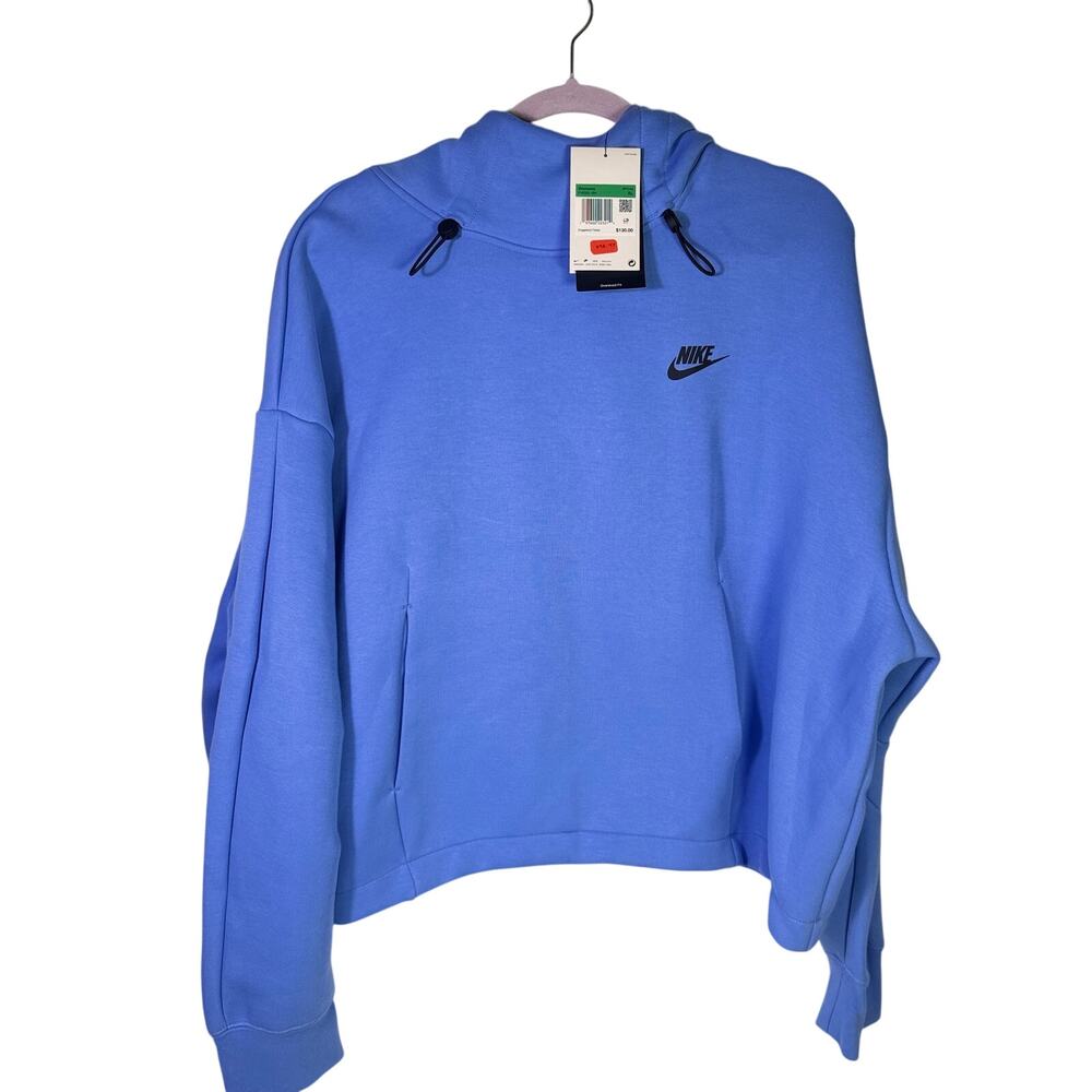 Nike Sportswear Women’s Oversized Fleece Pullover Hoodie Blue Size XL NWT